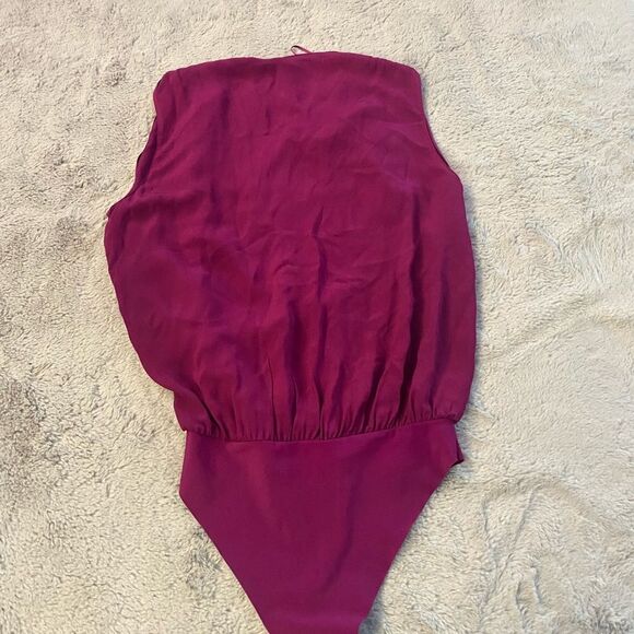 Pinko viscose bodysuit purple blouse , size 2 - Picture 11 of 14